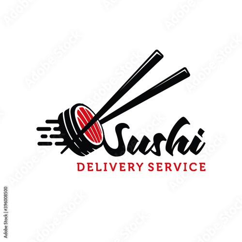 Sushi food delivery restaurant logo design inspiration template