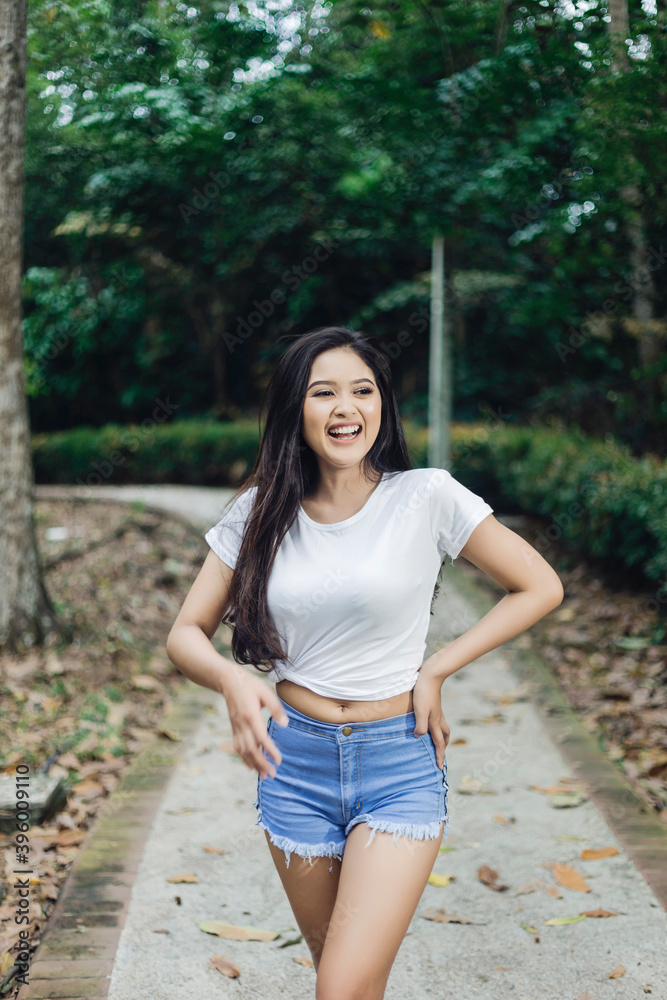 healthy lifestyle sports woman running on greening park healthy lifestyle sports woman running on greening park