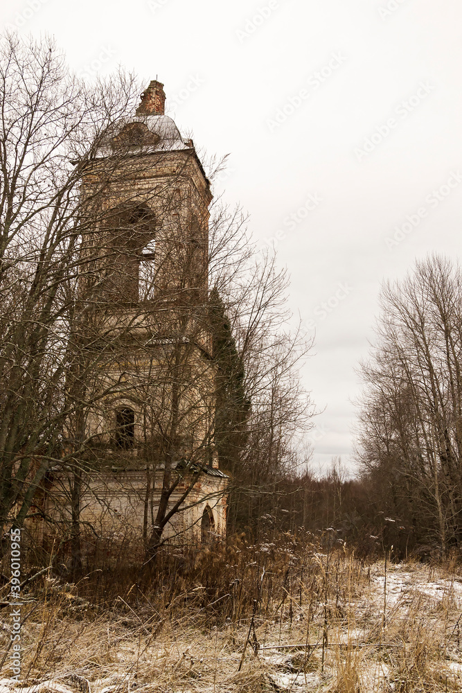 The bell tower of an abandoned Church The bell tower of an abandoned Church