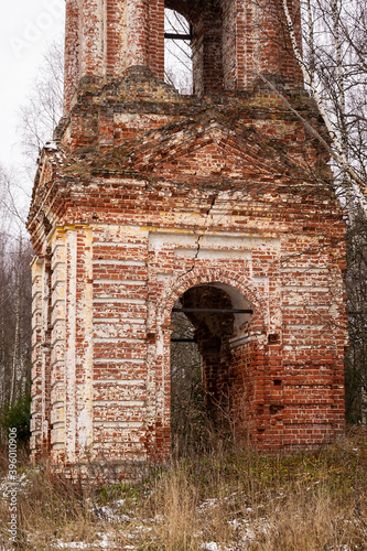 Abandoned bell tower 18th century Russia