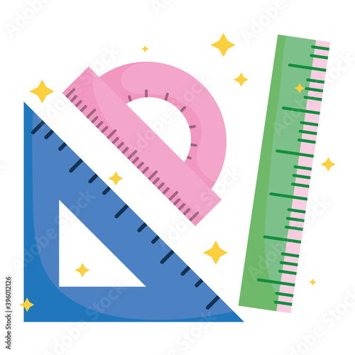 back to school, geometry ruler protractor and triangle measuring