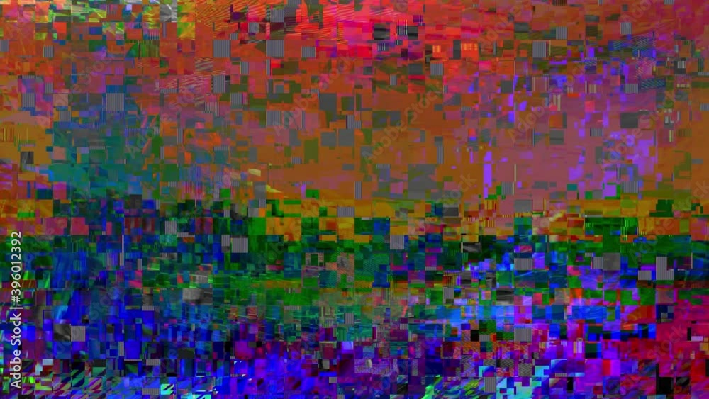 Databending Overlay Animation. Broke screen with bad interference glitch color, no siginal TV	
