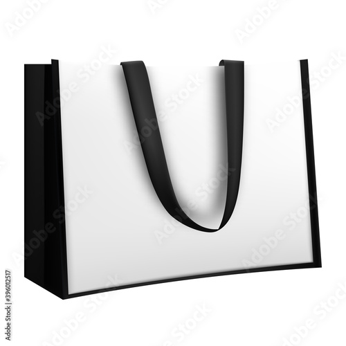 White recycle bag identity mock-up items template transparent background. Textile tote bag for shopping mockup.