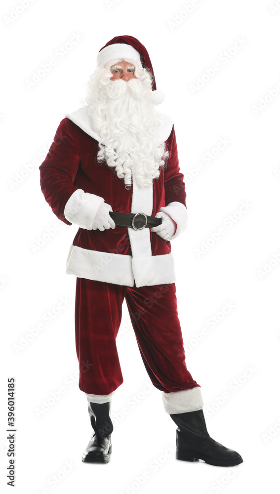 Full length portrait of Santa Claus on white background Full length portrait of Santa Claus on white background