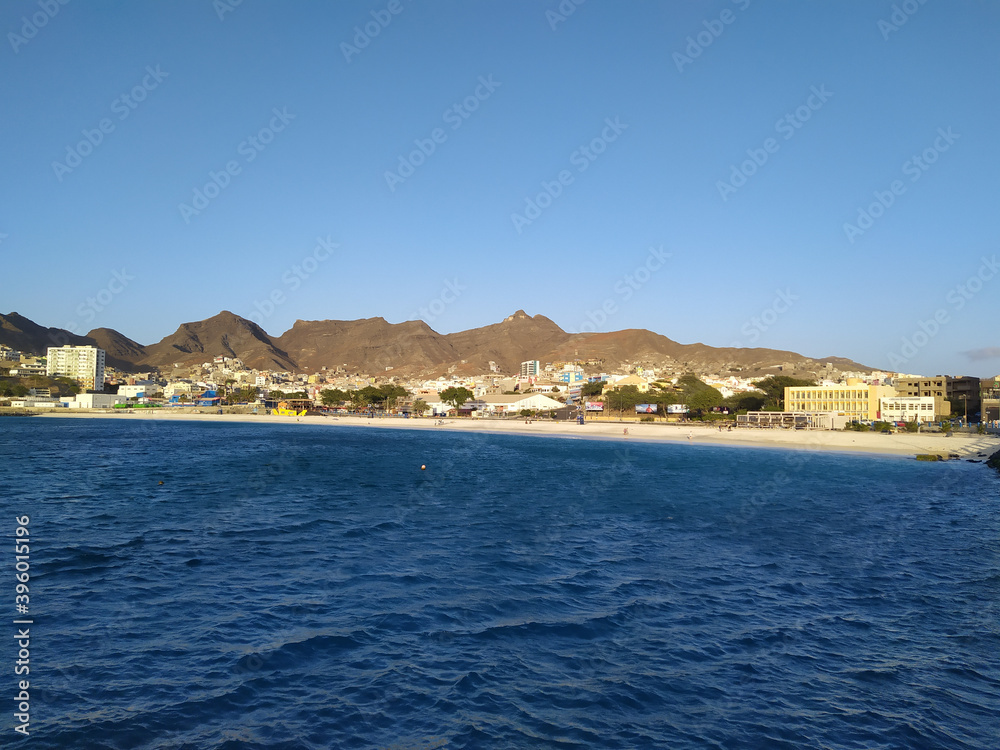 Mindelo city beach on island Sao Vicente, Cabo Verde Mindelo city beach on island Sao Vicente, Cabo Verde