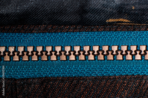 zipper on the jacket close-up