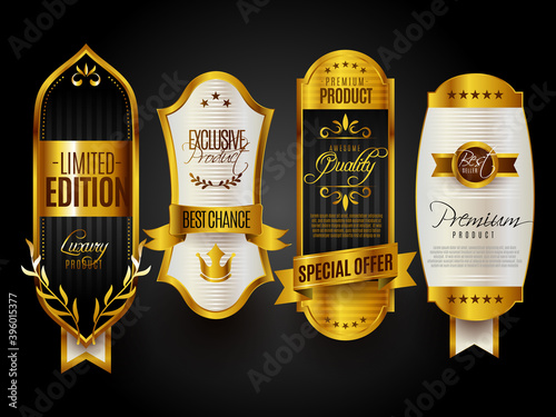 Seal gold badges and labels premium quality