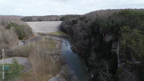 Dam in Nolin Lake State Park Drone Aerial View Kentucky photo