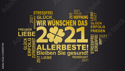 wir wünschen das allerbeste - 2021 - bleiben sie gesund - schwarz und gold
