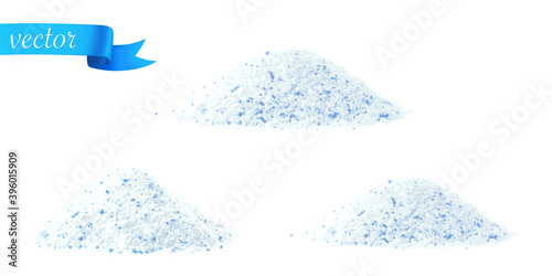 Detergent shirt. Soap white texture with scoop. Liquid powder in cup for washing machine. Laundry wash clothes background. Eco style cleaning concept.