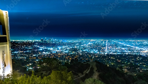 Night View of Downtown Los Angeles from Griffith Park Observatory