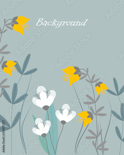 Vector illustration with flowers. Background.