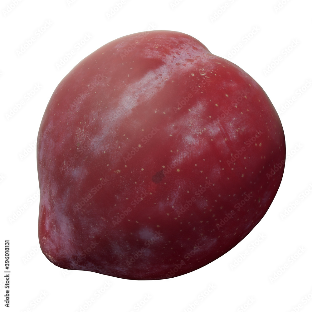 Plum 3d illustration isolated on the white background