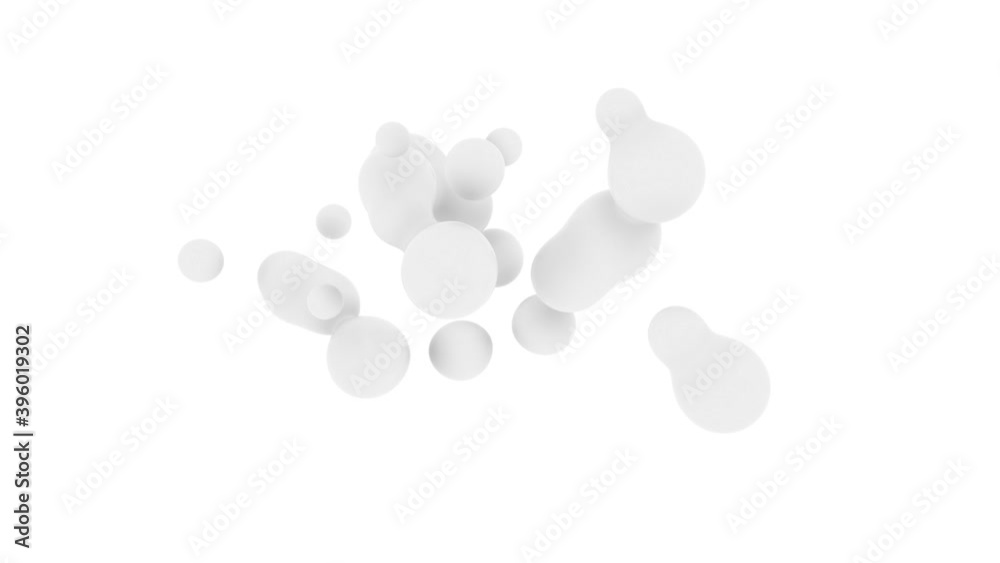 Minimalistic white shape design. Seamless loop.