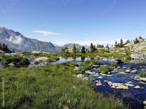 Mountains and lakes around North Italy photo