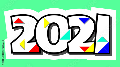 new year 2021  lettering template vector