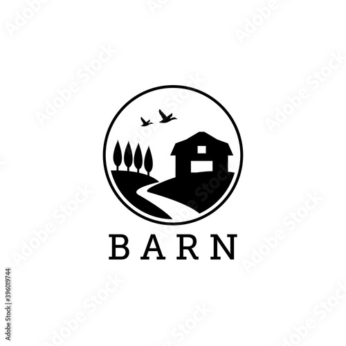 vintage farmer barn logo vector illustration design