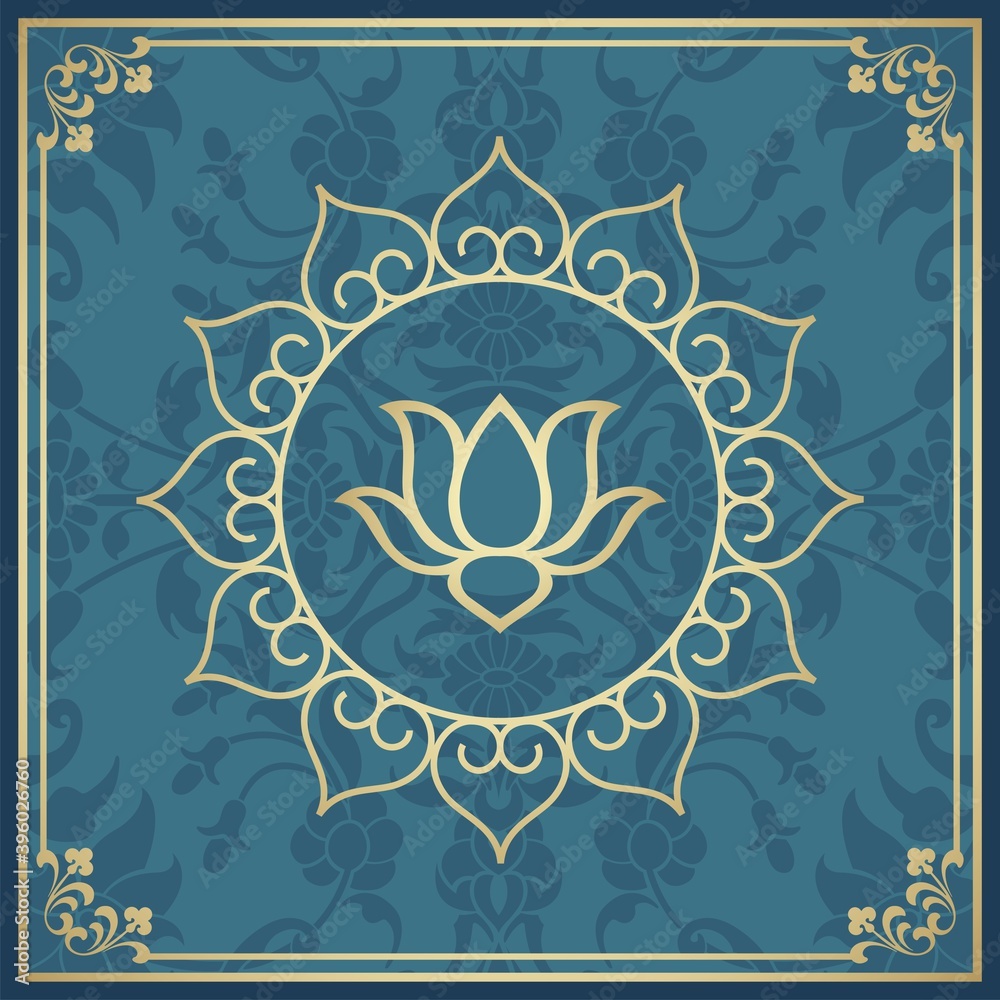 Obraz premium water lily, wedding card design, royal India 