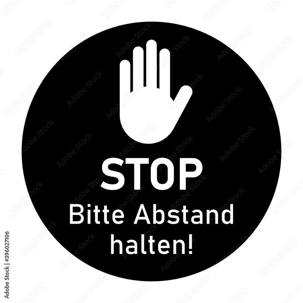 Obraz premium Bitte Abstand halten (
