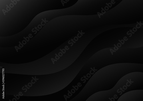 Abstract modern black dynamic wave layer background and texture.