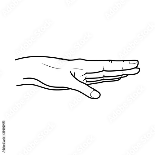 hand gesture icon, sketch style