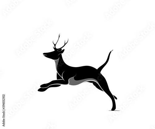 Deer animal logo design silhouette