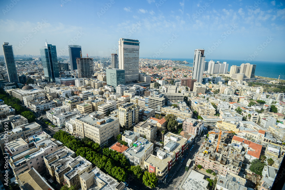 Israel. Tel Aviv. APRIL 15, 2015. Expensive housing. District of millionaires. Skyscrapers. Delightful and beautiful areas and balconies. Sauna, pool and gym.