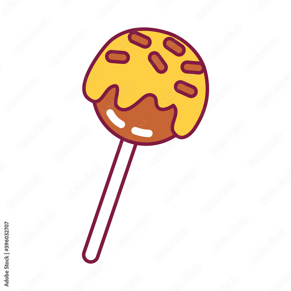 cake pop icon, line and fill style cake pop icon, line and fill style