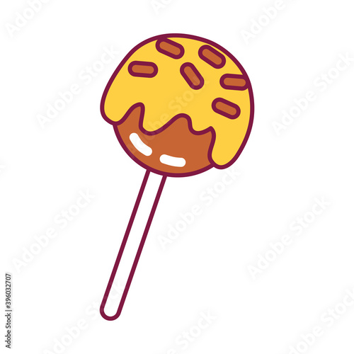 cake pop icon, line and fill style