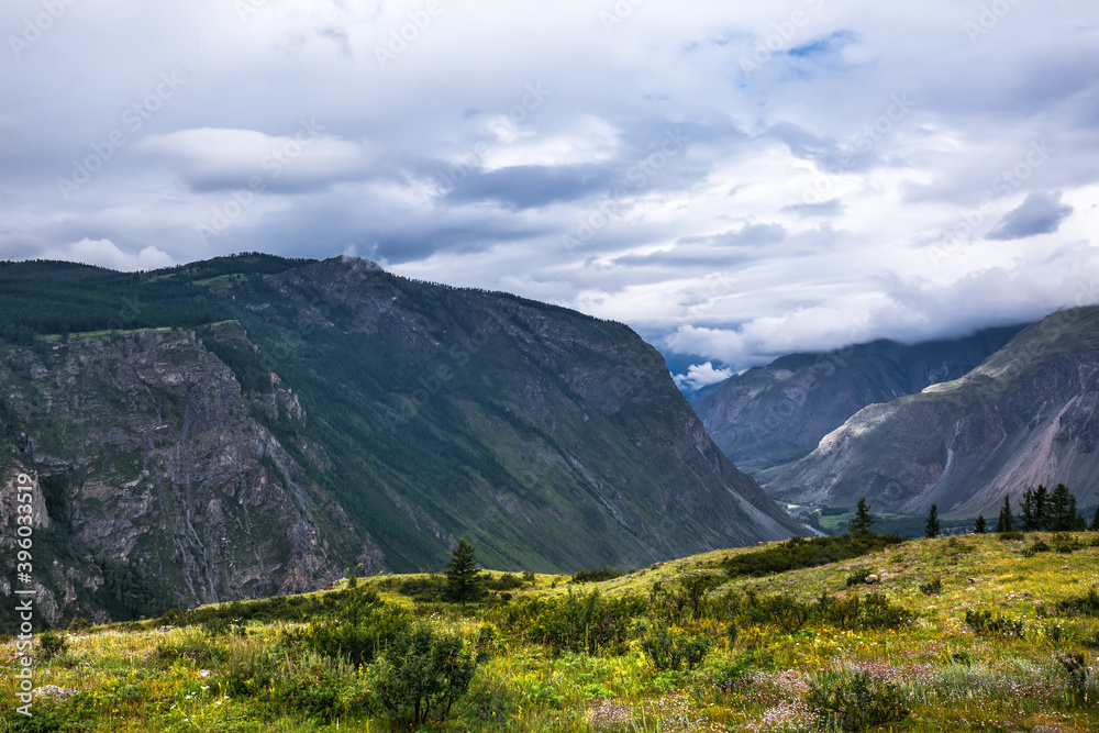 Fototapeta premium Mountain landscape. Ulagansky district, Altai Republic, Russia
