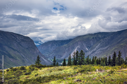 Mountain landscape. Ulagansky district, Altai Republic, Russia