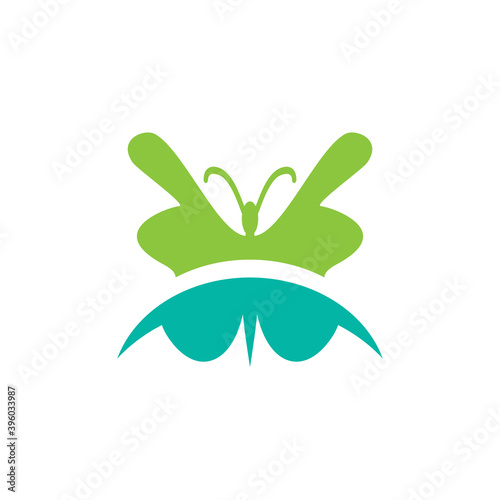 Butterfly animal logo design template