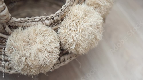 basket with wool aesthetic