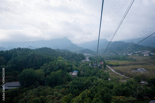 Beautiful landscape of Tianmen mountain national park, Hunan province, Zhangjiajie The Heaven Gate of Tianmen Shan, mountain in china