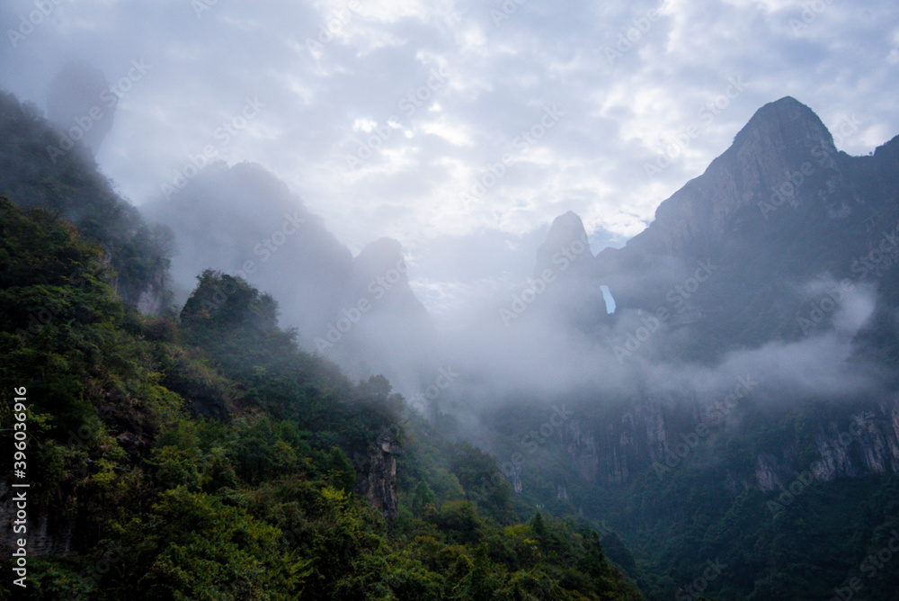 Beautiful landscape of Tianmen mountain national park, Hunan province, Zhangjiajie The Heaven Gate of Tianmen Shan, mountain in china Beautiful landscape of Tianmen mountain national park, Hunan province, Zhangjiajie The Heaven Gate of Tianmen Shan, mountain in china