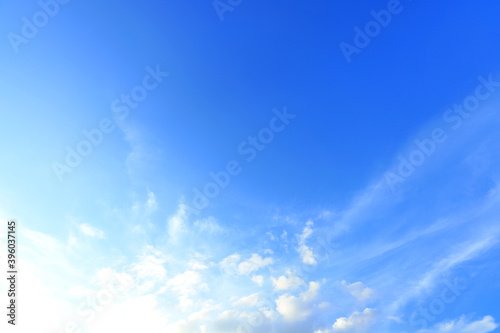 Bright blue sky with white clouds, Natural background