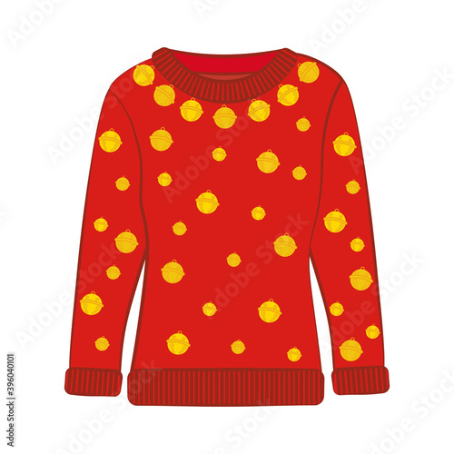 Christmas ugly party seasonal sweater vector illustration