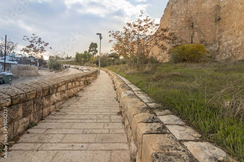 The promenade on Maale Hashalom Street in Jerusalem near the Western Wall photo