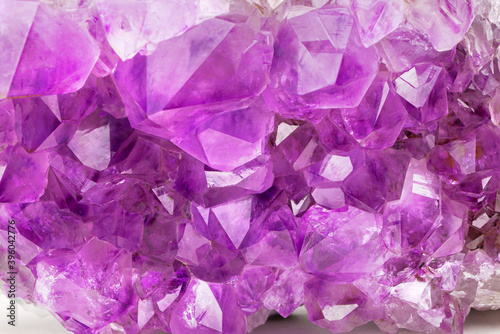 Purple amethyst background. Lilac Mineral amethyst. Violet Crystal stone. Abstract background.