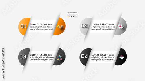 4 stages of displaying through the capsule shape  To explain processes and summarize results of operations and report results. infographic design.