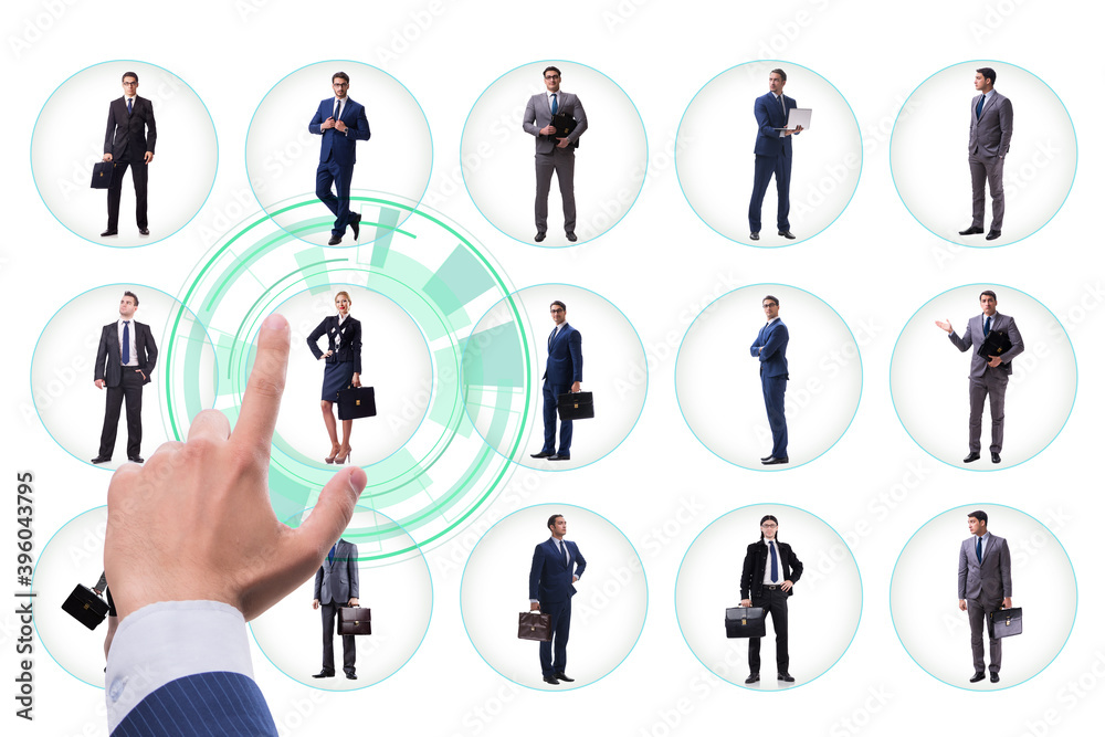 Recruitment and employment concept with businessman Recruitment and employment concept with businessman
