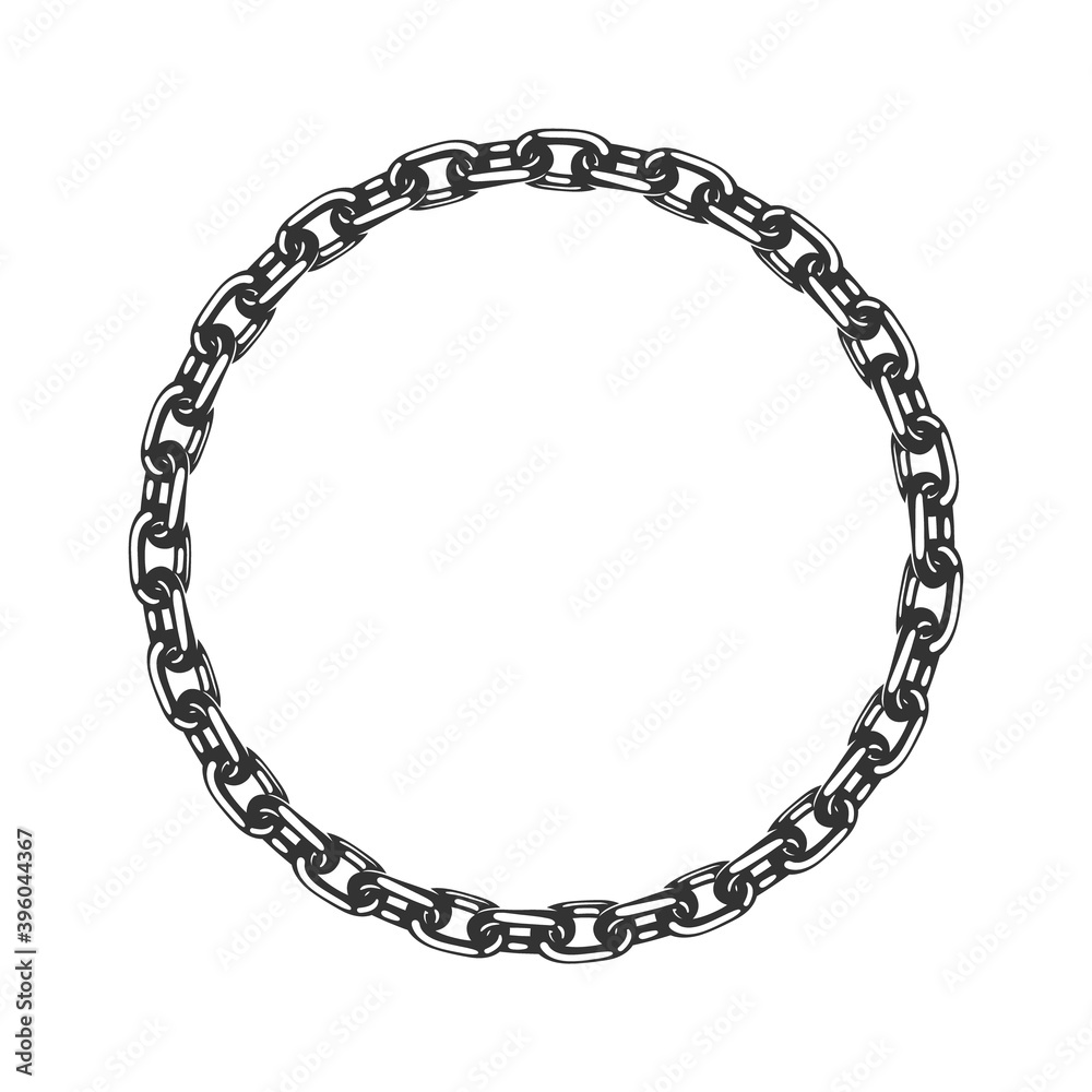 Round chain frame. Flat design. Vector illustration. Stock Vector ...