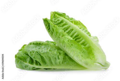 fresh baby cos,lettuce isolated on white background
