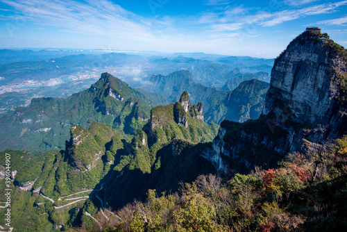 Beautiful landscape of Tianmen mountain national park  Hunan province  Zhangjiajie  China