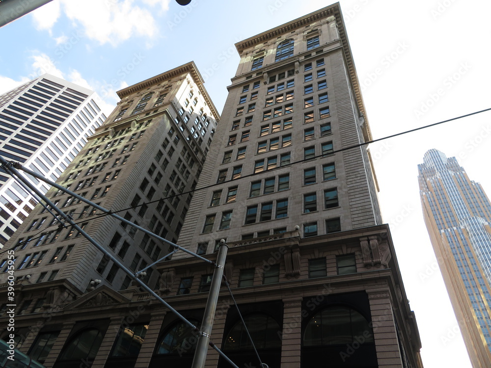 Naklejka premium Minneapolis downtown street and buildings