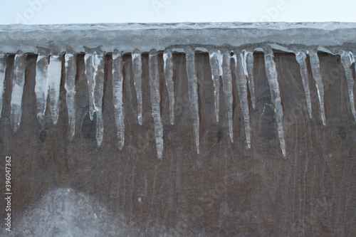 Icicles after the cyclone ice rain