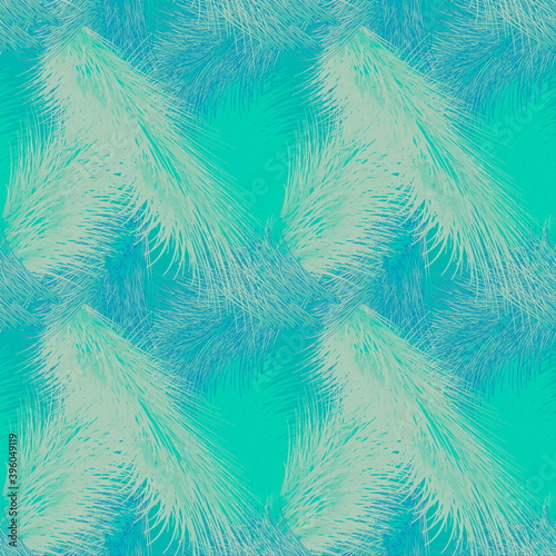 Winter seamless background, illustration of fir branches dusted with snow