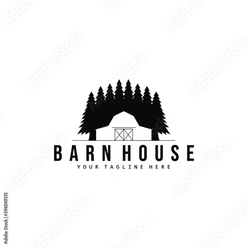 Barn House Logo Vector Illustration Design Vintage Art