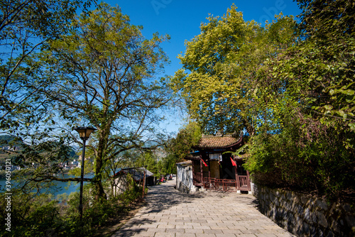  Street view local visitor and tourist in Furong Ancient Town (Furong Zhen, Hibiscus Town), China. Furong Ancient Town is famous tourism attraction place.