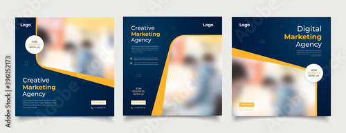 Digital business marketing banner for social media post template 